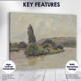 Traditional Riverside Island Trees Landscape Oil Painting Canvas Wall Art Print Decor Picture Ready to Hang
