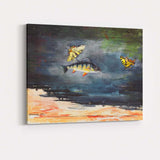 Decorative Fish And Butterfly Watercolour Wildlife Artwork Canvas Wall Art Print Decor Picture Ready to Hang