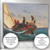 Traditional Sailing Boat Children Coastal Seascape Painting Canvas Wall Art Print Decor Picture Ready to Hang