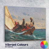 Traditional Sailing Boat Children Coastal Seascape Painting Canvas Wall Art Print Decor Picture Ready to Hang