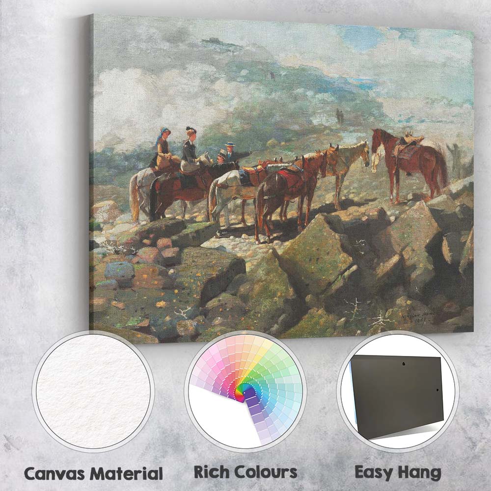 Mountain Horse Riders Highland Landscape Impressionist Painting Canvas Wall Art Print Decor Picture Ready to Hang