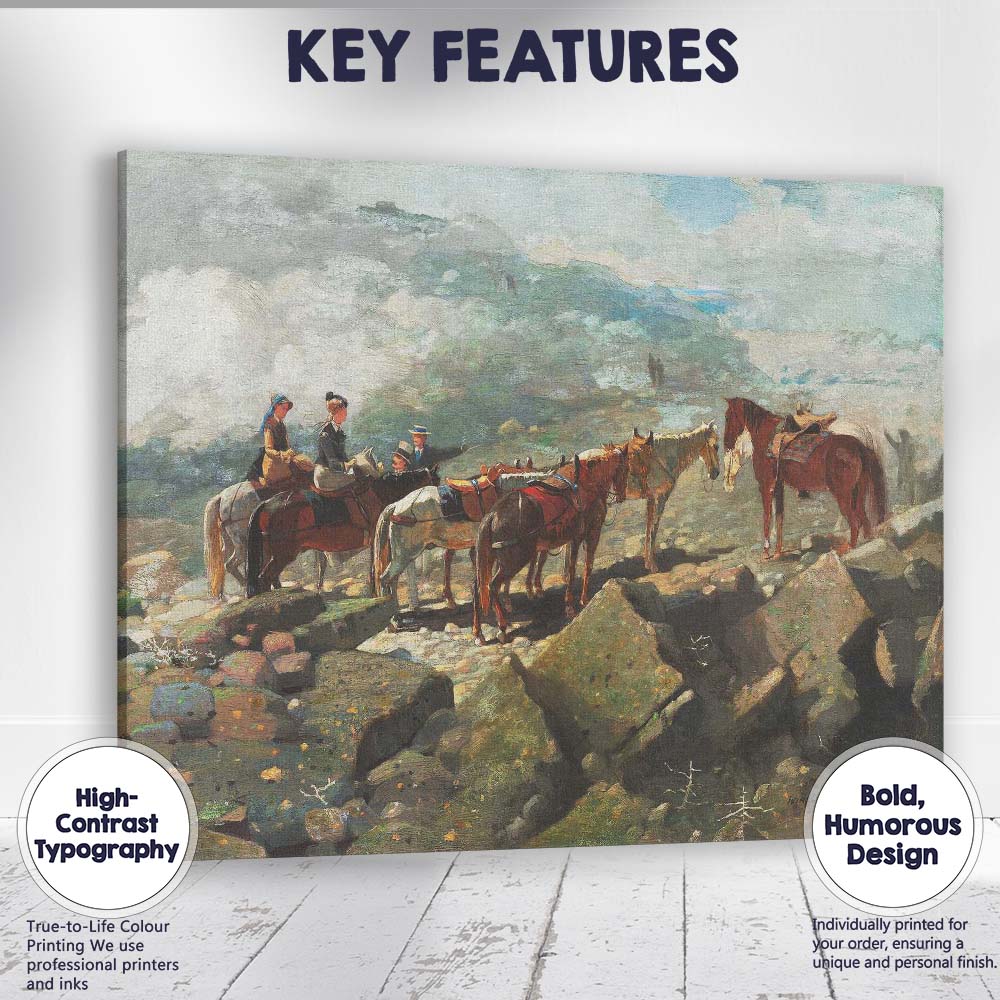 Mountain Horse Riders Highland Landscape Impressionist Painting Canvas Wall Art Print Decor Picture Ready to Hang