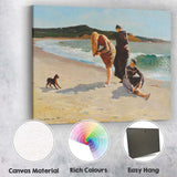 Victorian Seaside Beach Scene Women by the Shore Coastal Oil Painting Canvas Wall Art Print Decor Picture Ready to Hang