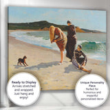 Victorian Seaside Beach Scene Women by the Shore Coastal Oil Painting Canvas Wall Art Print Decor Picture Ready to Hang