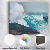 Powerful Breaking Ocean Waves Coastal Seascape Oil Painting Canvas Wall Art Print Decor Picture Ready to Hang