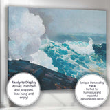 Powerful Breaking Ocean Waves Coastal Seascape Oil Painting Canvas Wall Art Print Decor Picture Ready to Hang