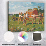 Children Playing in Country Meadow Traditional Americana Painting Canvas Wall Art Print Decor Picture Ready to Hang