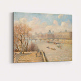 Paris Riverside Promenade Impressionist Urban Landscape Canvas Wall Art Print Decor Picture Ready to Hang