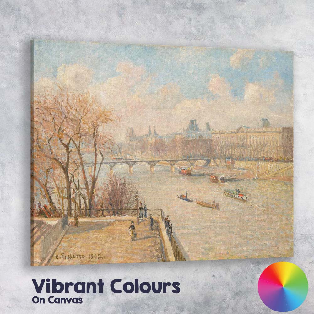 Paris Riverside Promenade Impressionist Urban Landscape Canvas Wall Art Print Decor Picture Ready to Hang