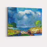 Dramatic Coastal Storm Seascape Expressive Oil Painting Canvas Wall Art Print Decor Picture Ready to Hang