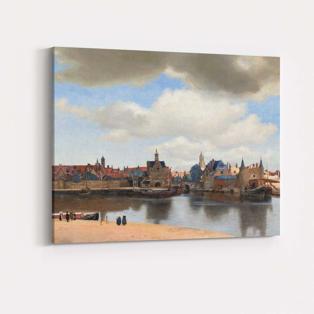 Dutch Harbour Waterfront Golden Age Maritime Painting Canvas Wall Art Print Decor Picture Ready to Hang