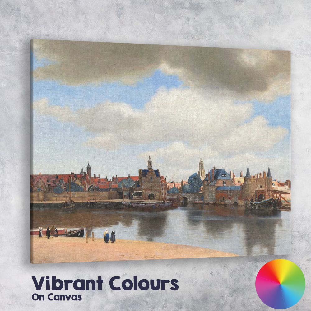 Dutch Harbour Waterfront Golden Age Maritime Painting Canvas Wall Art Print Decor Picture Ready to Hang