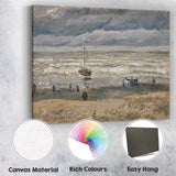 Stormy Coastal Fishing Boat Textured Seascape Impressionist Canvas Wall Art Print Decor Picture Ready to Hang
