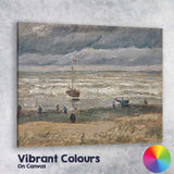 Stormy Coastal Fishing Boat Textured Seascape Impressionist Canvas Wall Art Print Decor Picture Ready to Hang