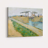 Pastel Canal Drawbridge Riverside Landscape Impressionist Painting Canvas Wall Art Print Decor Picture Ready to Hang