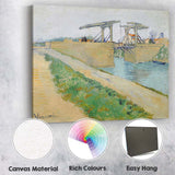 Pastel Canal Drawbridge Riverside Landscape Impressionist Painting Canvas Wall Art Print Decor Picture Ready to Hang
