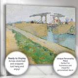 Pastel Canal Drawbridge Riverside Landscape Impressionist Painting Canvas Wall Art Print Decor Picture Ready to Hang