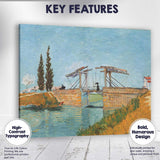 Sunny Riverside Drawbridge Countryside Waterway Impressionist Landscape Canvas Wall Art Print Decor Picture Ready to Hang