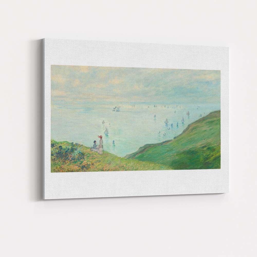 Soft Coastal Clifftop Sea View Impressionist Waterscape Canvas Wall Art Print Decor Picture Ready to Hang