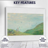 Soft Coastal Clifftop Sea View Impressionist Waterscape Canvas Wall Art Print Decor Picture Ready to Hang