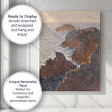 Sunlit Rocky Coastline Ocean View Impressionist Seascape Canvas Wall Art Print Decor Picture Ready to Hang