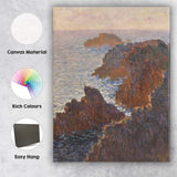Sunlit Rocky Coastline Ocean View Impressionist Seascape Canvas Wall Art Print Decor Picture Ready to Hang