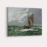 Dramatic Sailing Boat Open Sea Impressionist Marine Painting Canvas Wall Art Print Decor Picture Ready to Hang
