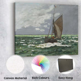 Dramatic Sailing Boat Open Sea Impressionist Marine Painting Canvas Wall Art Print Decor Picture Ready to Hang