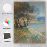 Dreamy Coastal Trees Cliffside Seaview Pastel Landscape Canvas Wall Art Print Decor Picture Ready to Hang