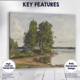 Small Island Lakeside Woodland Impressionist Nature Painting Canvas Wall Art Print Decor Picture Ready to Hang