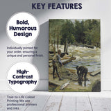 Riverside Fishermen Landing Catch Woodland Waterway Scene Canvas Wall Art Print Decor Picture Ready to Hang