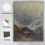 Snow Covered Mountain Valley Atmospheric Winter Landscape Canvas Wall Art Print Decor Picture Ready to Hang