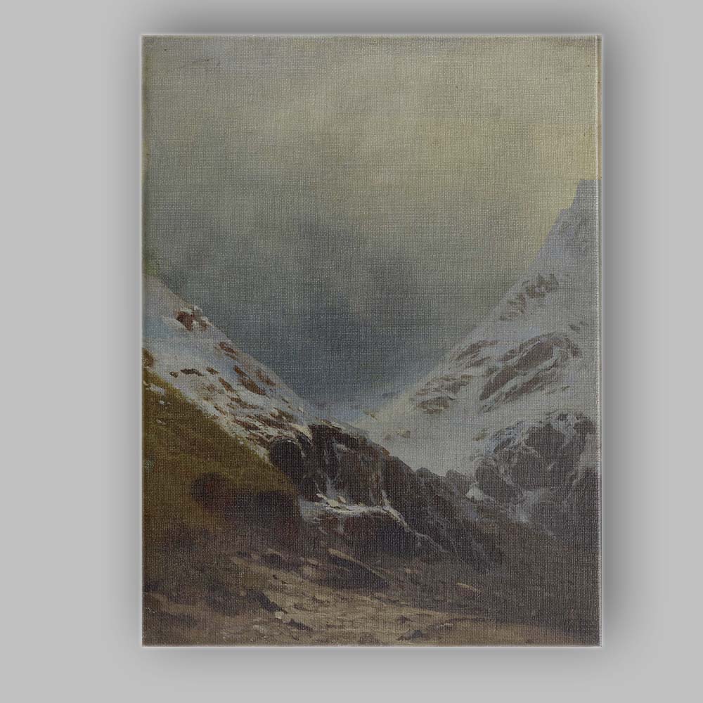 Snow Covered Mountain Valley Atmospheric Winter Landscape Canvas Wall Art Print Decor Picture Ready to Hang