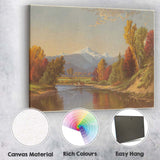 Autumn Mountain Lake Landscape Scenic Nature Painting Canvas Wall Art Print Decor Picture Ready to Hang