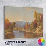 Autumn Mountain Lake Landscape Scenic Nature Painting Canvas Wall Art Print Decor Picture Ready to Hang