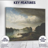 Dramatic Storm Clouds Over Tranquil Lake Landscape Painting Canvas Wall Art Print Decor Picture Ready to Hang