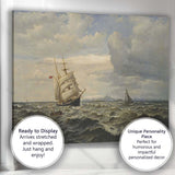 Historic Tall Ship Sailing Through Rough Seas Marine Painting Canvas Wall Art Print Decor Picture Ready to Hang