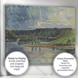 Sunlit River Valley Woodland Reflections Impressionist Landscape Painting Canvas Wall Art Print Decor Picture Ready to Hang