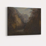 Dramatic Mountain Gorge River Canyon Romantic Landscape Painting Canvas Wall Art Print Decor Picture Ready to Hang