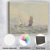 Atmospheric Sailing Boats on Choppy Sea Watercolour Marine Painting Canvas Wall Art Print Decor Picture Ready to Hang