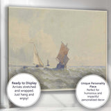 Atmospheric Sailing Boats on Choppy Sea Watercolour Marine Painting Canvas Wall Art Print Decor Picture Ready to Hang