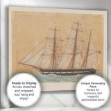 Detailed Dutch Clipper Ship Marine Watercolour Artwork Canvas Wall Art Print Decor Picture Ready to Hang
