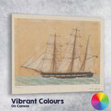 Detailed Dutch Clipper Ship Marine Watercolour Artwork Canvas Wall Art Print Decor Picture Ready to Hang
