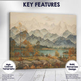 Serene Mountain Lake Autumn Woodland Scenic Landscape Canvas Wall Art Print Decor Picture Ready to Hang