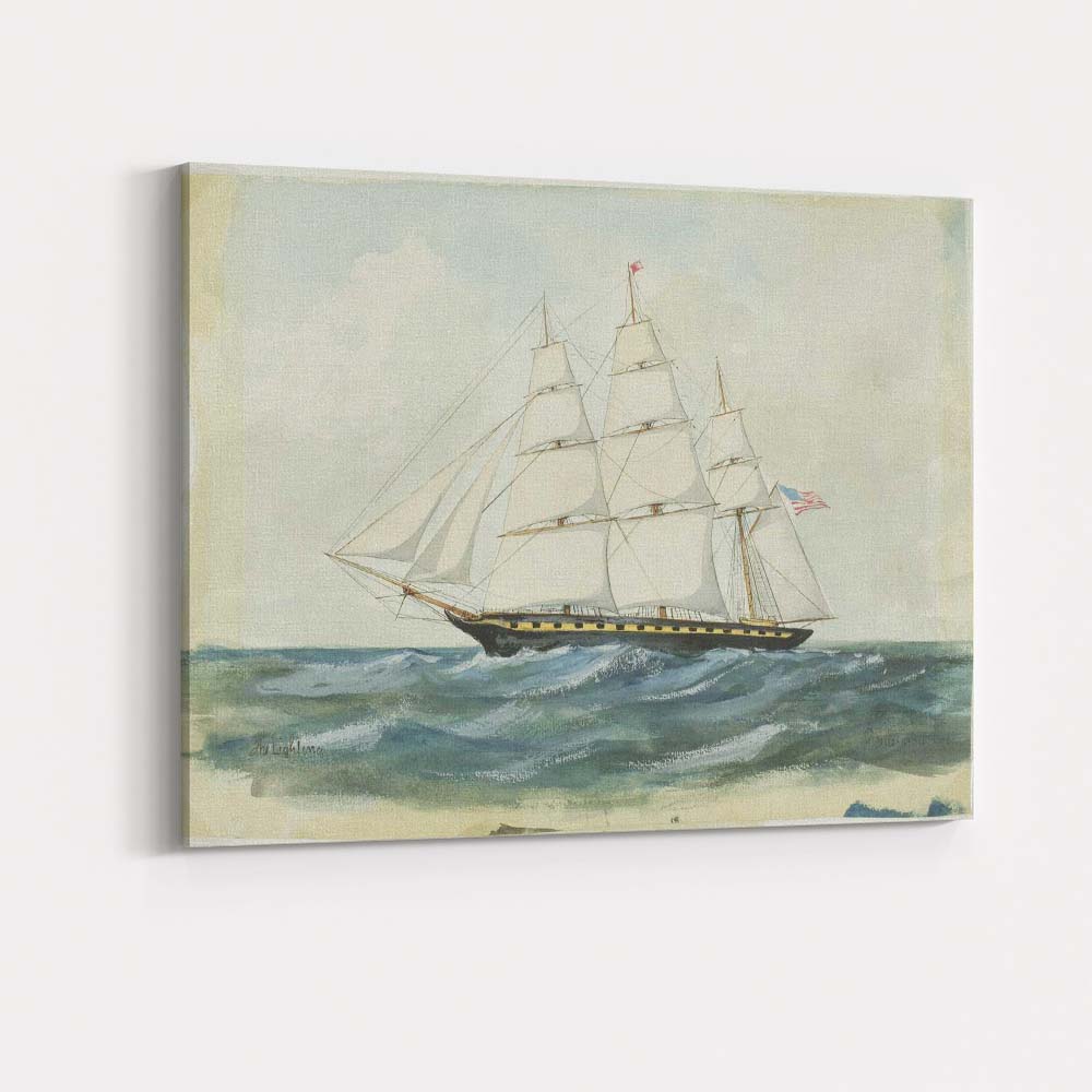 Classic Ocean Sailing Ship Nautical Watercolour Seascape Canvas Wall Art Print Decor Picture Ready to Hang