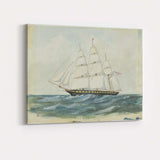 Classic Ocean Sailing Ship Nautical Watercolour Seascape Canvas Wall Art Print Decor Picture Ready to Hang