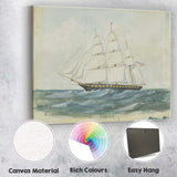 Classic Ocean Sailing Ship Nautical Watercolour Seascape Canvas Wall Art Print Decor Picture Ready to Hang