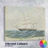 Classic Ocean Sailing Ship Nautical Watercolour Seascape Canvas Wall Art Print Decor Picture Ready to Hang