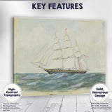 Classic Ocean Sailing Ship Nautical Watercolour Seascape Canvas Wall Art Print Decor Picture Ready to Hang