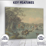 Georgian Winter Ice Skating Country Estate Scene Canvas Wall Art Print Decor Picture Ready to Hang
